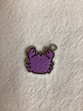 Purple Crab Enamel Charm Pendant